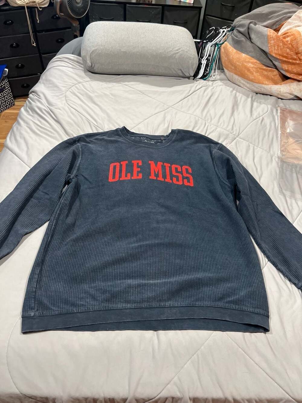 Pressbox Ole Miss Rebels Comfy Cord Vintage Wash Basic Arch Pullover Sweatshirt